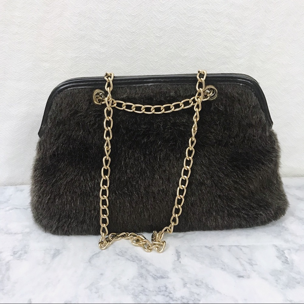 Victoria’s Secret Fur Bag / Clutch with Chain